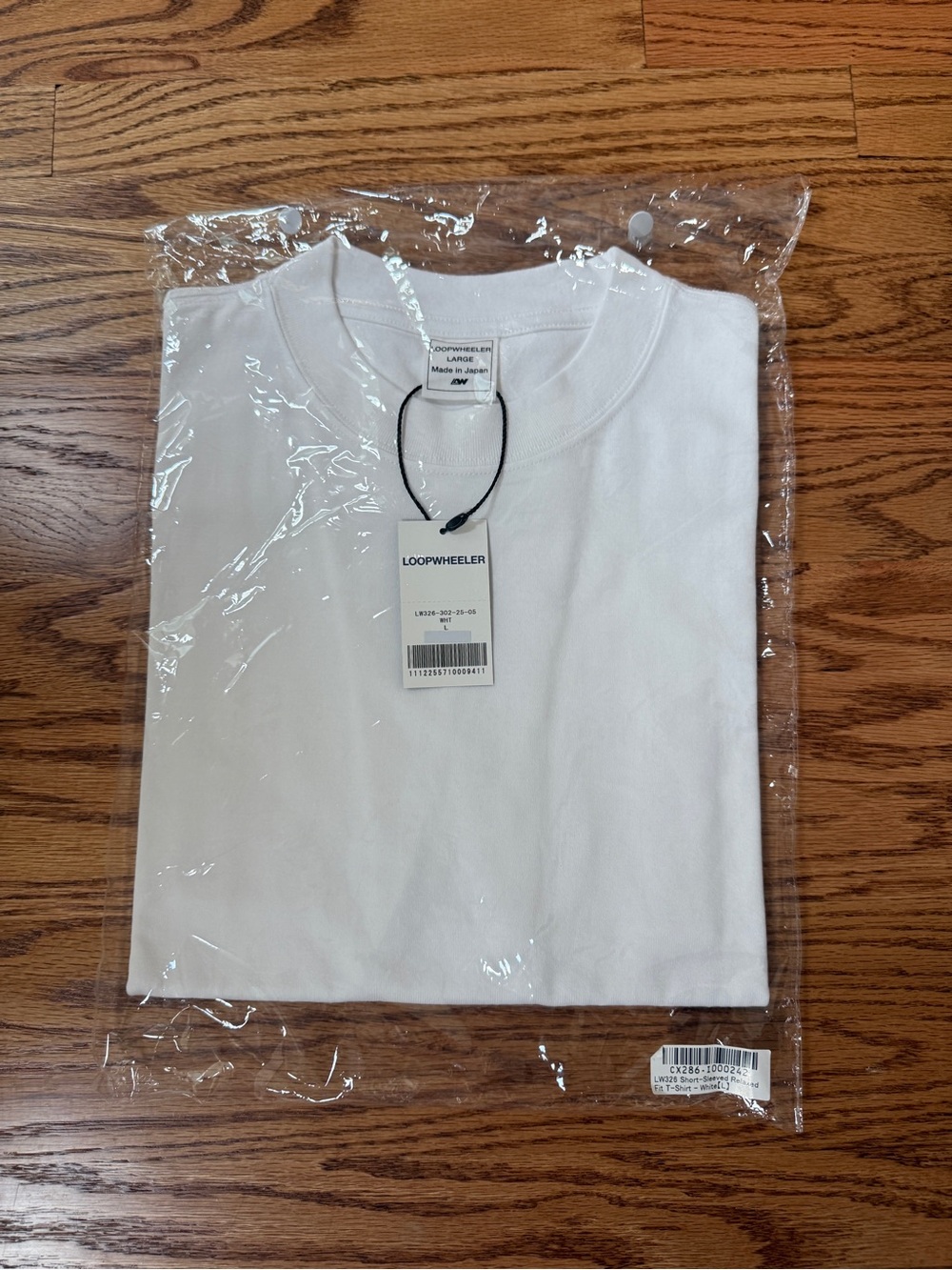 Loopwheeler Men's White Short-Sleeve Crewneck Tee - Relaxed Fit - Size Large